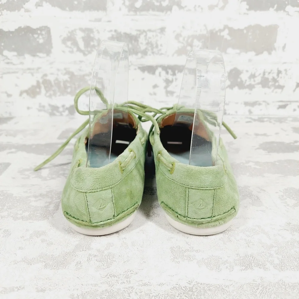 NEW Sperry Slimboat LTT Sneakers Women 5.5 Green Suede Preppy Coastal M554 - Picture 4 of 11